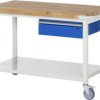 Stół Warsztatowy, Mobilny RAU 05 8001A6-127B4S.11, (S x W x G) 1250 x 880 x 700 mm