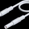 Measuring lead with (4 mm plug, spring-loaded, straight) to (4 mm plug, spring-loaded, straight), 0.25 m, white, PVC, 2.5 mm², C