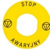 Tabliczka opisowa żółta okrągła fi60 STOP AWARYJNY ZBY9PL30