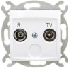 CARLA Gniazdo antenowe R-TV końcowe białe 1752-10