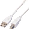 Value Kabel USB USB 2.0 Złącze męskie USB-A, Złącze męskie USB-B 1.80 m biały ekranowanie 11.99.8819