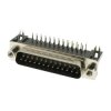 Wtyk D-Sub męski DB25 25-pin kątowy do PCB z zatrzaskami snap-in Connfly