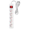 Listwa zasilająca 5 gniazd 1.5m, 3x1.5mm2, biały, ON/OFF 90-177