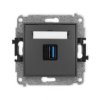 Icon Mechamizm Gniazda Pojedynczego Usb A-A 3.0 Grafitowy Mat 28Igusb-5