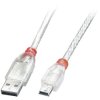 LINDY 41783 USB cable USB 2.0 USB-A plug, USB-Mini-B plug 2.00 m Transparent