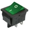 Przełącznik kołyskowy RS201-6C3G 15A 250V on-off zielony (KCD4)