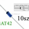 Dioda Schottky BAT42; 0,2A; 30V; 7pF; DO35; 10szt