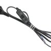Kabel zasilający 2x0,5 1,5m z wyłącznikiem czarny