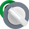 Toggle switch, 2 positions, unlit, latching, waistband round, white, front ring gray, 90°, mounting Ø 30.5 mm, ZB5FD201C0