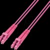 61555D-7,5M4 FO cable, LC / LC duplex 50/125µ, OM4, violet, 7.5m