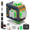 EU US Direct CIGMAN CM-S04 16 Linii Zielona Wiązka Lasera Poziomica 4x360° Samopoziomująca Wyświetlacz LCD Zasięg 30m Akumulator