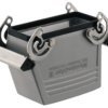 Grommet housing, size D40, die-cast aluminum, PG21, straight, cross bow locking, IP65, 1657310000