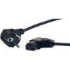 Power cord, Europe, plug type E + F, angled on C21 socket, angled, H05BB-F3G1.5 mm², black, 2.1 m, VII-H05BBF3G150-C21L/2,10M SW