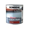 Ronseal 35754 Diamond Hard Floor Paint Satin Tile Red 2.5 litre