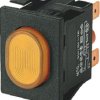 Pushbutton switch, 2 pole, orange, illuminated  (orange), 16 (4) A/250 VAC, IP54, 1670.5201