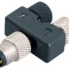Adapter, 2 x M8 (3 pole, plug) to M8 (3 pole, socket), Y-shape, 79 5280 00 04