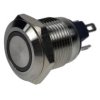 Przełącznik; przyciskowy; GQ12AF-10J/E/R/12V/S; OFF-(ON); 1 tor; podświetlenie LED 12V; czerwony; ring; monostabilny; na panel;