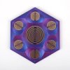 Tesla MWO Polarized Disk Electromagnetic Multifrequency Oscillator Tesseract Frame Pure Copper Gold-Plated 13 cm Crystal Chargin