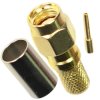 Złącze wtyk SMA męski zaciskany złocony teflon na kabel H-155 RF-5 RF-240