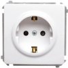Simon Basic Gniazdo pojedyncze SCHUKO z/u 16A IP20 z przesłoną torów białe BMGSZ1z.01/11