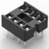 IC socket, 8 pole, pitch 2.54 mm (7.62 mm), phosphor bronze for DIL-IC, 1-2199298-2