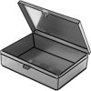 Hinged lid box, without drawers, black, (L x W x D) 196 x 136 x 53 mm, V8-9SCH+V-6-6-10-10