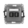 Icon Mechanizm Gniazda Podwójnego 2Xusb A-A 2.0 Grafitowy 11Igusb-2