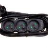 Przedłużacz 3-gniazda z/u 3m /H05VV-F 3G1/ czarny PC0313