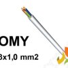 Przewód OMY 3x1,0 mm2 (300/300V) oponowy mieszkaniowy biały H03VV-F (krążki 100m) 5907702810829 ELEKTROKABEL