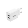 Ładowarka sieciowa USBx2 12W 100-240V Biała UNITEK