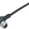 Sensor actuator cable, M12-cable socket, angled to open end, 3 pole, 5 m, PUR, black, 4 A, 77 3734 0000 50003-0500