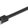 RJ45 patchkabel, CAT 6A S/FTP (PiMF), 500 MHz z CAT 7 kable surowym, czarny - Długość kabla 0.25 m