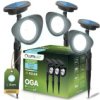 3X Lampa Ogrodowa Led Solarna Wbijana Czarna Kierunkowa Oga Reflektor Ip44...