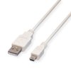 Value Kabel Usb 2.0, Typ A - 5-Pin Mini, Typ A 5-Pin Mini, Biały, 1,8 M