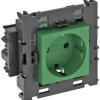 Socket 0 stopni, 1-drożny 250V, 10 / 16A, Schuko OBO Bettermann, 6120416, zielony, (S x W x G) 86 x 76 x 42 mm