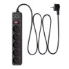 Listwa przeciwprzepięciowa Akyga AK-SP-05U 5 gniazd CEE 7/5 (Typ E) 2x USB-A 1.8 m