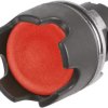 Pushbutton, unlit, groping, waistband round, red, front ring black, mounting Ø 22.3 mm, 46-2131.1420.000