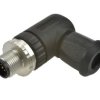 Wtyk; 43-00106; M12-5p; 5 torów; kątowe 90°; śrubowy; 0,25÷1,5mm2; 4-8mm; na przewód; czarny; IP67; 7,5A; 60V; Conec; RoHS