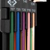 T4450 Torx wrench set with hole, coloured, 9 pieces