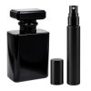 Atomizer Perfum 10ml + Flakon na Perfumy 50ml Czarne Buteleczki Puste