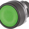 Pushbutton, unlit, groping, waistband round, green, front ring black, mounting Ø 22.3 mm, 46-2131.1150.000