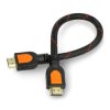 Przewód HDMI - czarny w oplocie - 0,3m