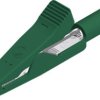 Alligator clip, green, max. 4 mm, L 41.5 mm, CAT O, socket 2 mm, 930319104