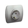 AKORD Gniazdo pojedyncze z uziemieniem schuko aluminiowy metalik AGSz1e/26 KONTAKT SIMON