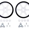 Pololu Multi-Hub Wheel w/Inserts for 3mm and 4mm Shafts - 80×10mm, White, 2-Pack