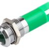 Lampka kontrolna do montażu panelowego 2V dc, zielona 14mm LED Chrom Końcówka lutownicza RS PRO