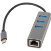 Adapter USB-C RJ45 + 3xUSB 10/100/1000Mb