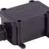 ABS enclosure with cable gland, (L x W x H) 122 x 70 x 40.5 mm, black, IP68, BS08-01050