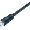 Sensor actuator cable, M12-cable plug, straight to open end, 3 pole, 2 m, PUR, black, 4 A, 77 3529 0000 50703-0200