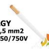 Przewód LGY 1,5 mm2 biały (450/750V) jednożyłowy linka H07V-K (krążki 100m) IG2000.10 BITNER